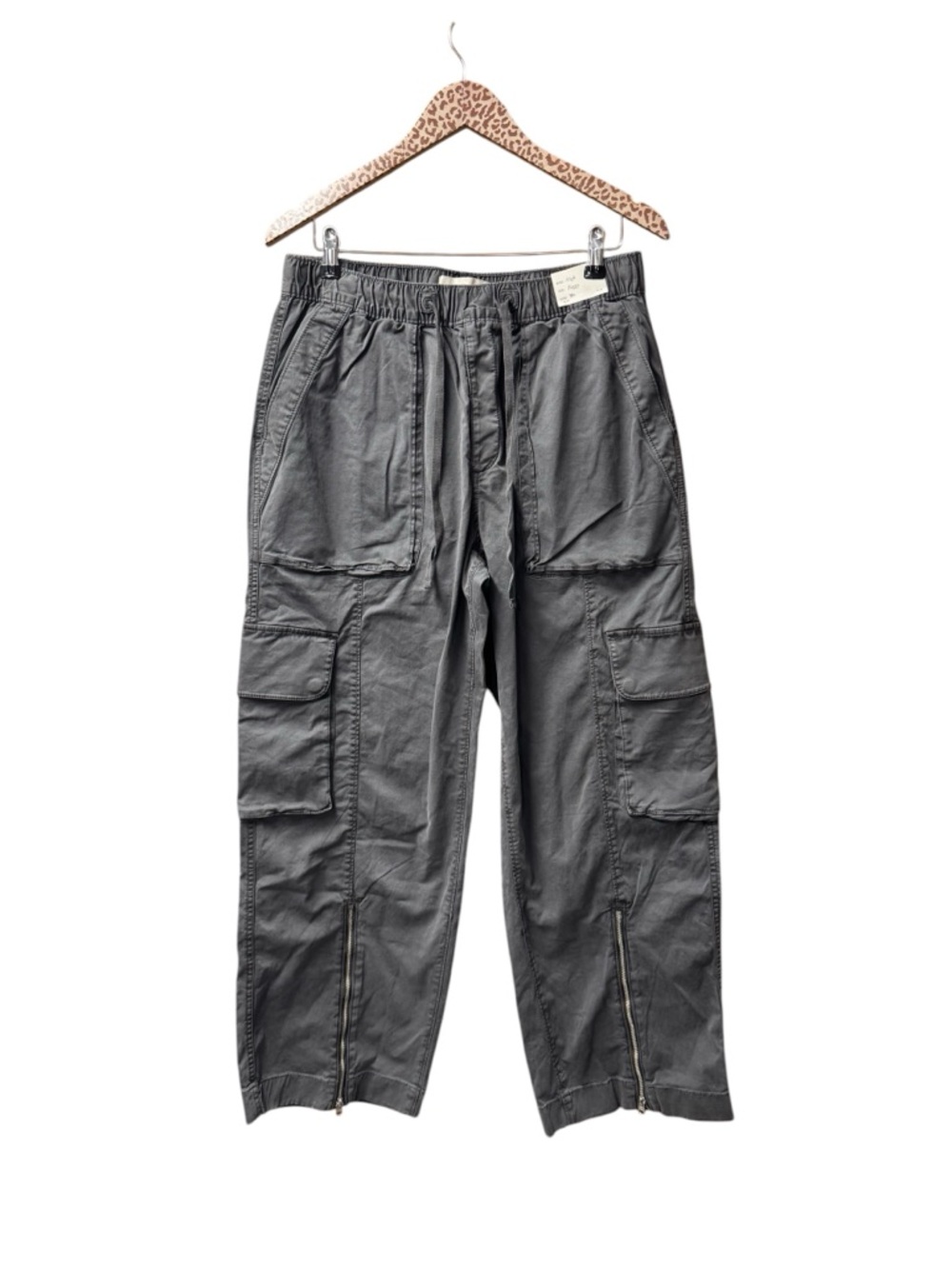 Abercrombie & Fitch Baggy Garment Dyed High Rise Cargo Pants Gray Medium NEW NWT - Picture 2 of 14
